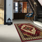 SUPERIOR Folk Diamond Rustic Eclectic Bohemian Power-Loomed Indoor Area Rug, 5' X 8', Red