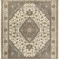 SUPERIOR Glendale Traditional Floral Medallion Polypropylene Indoor Area Rug with Jute Backing, 4' X 6', Green