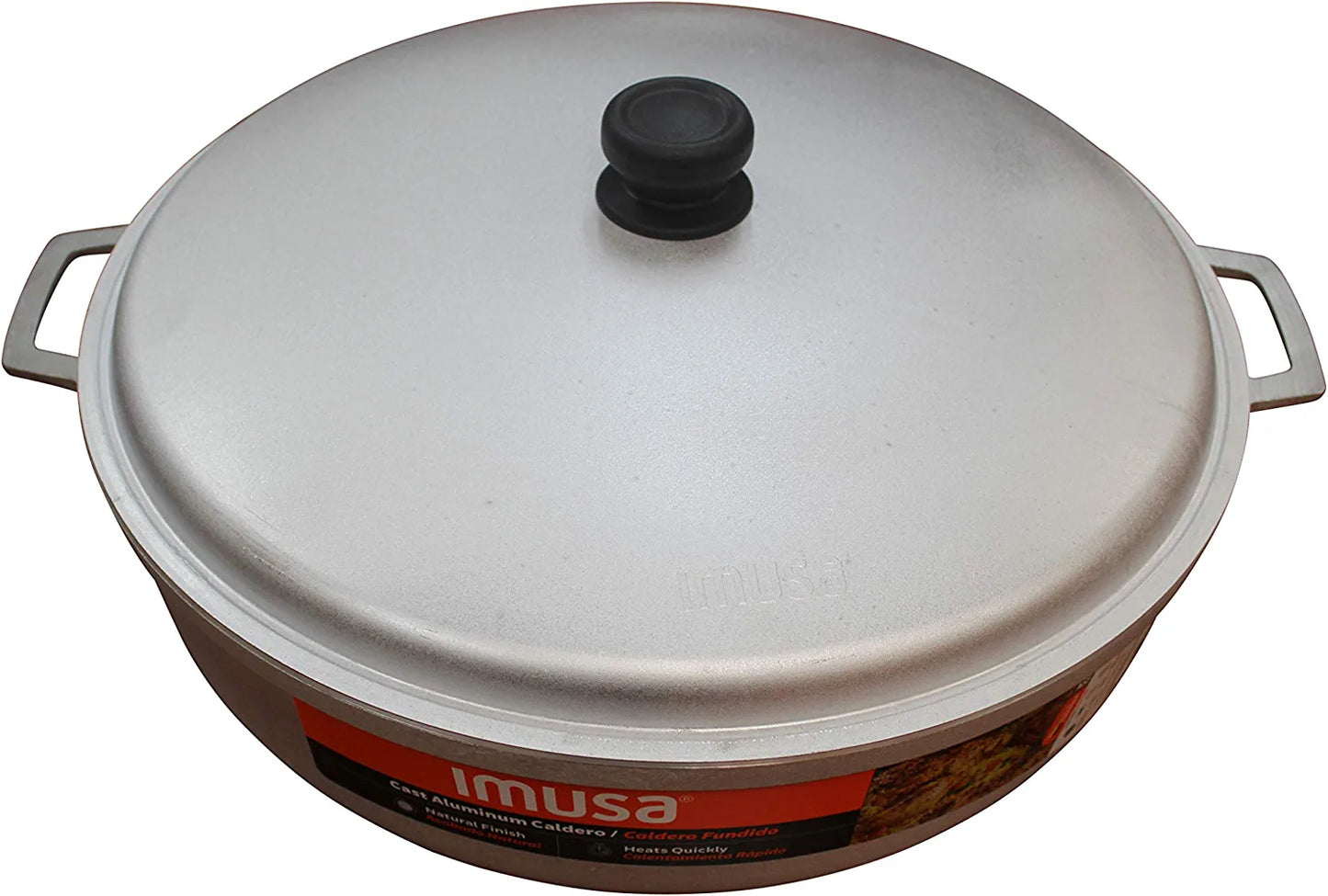 USA 17.9Qt JUMBO Traditional Colombian Caldero (Dutch Oven) for Cooking and Serving, Silver, 17.9 Quart