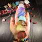 Chakra Therapy Starter Collection 17 Pcs Healing Crystals Kit, 7 Raw Chakra Stones,7 Colorful Gemstones, Amethyst,Rose Quartz Pendulum,Chakra Lava Bracelet,Dry Roses,Guide,Coa,Gift Ready