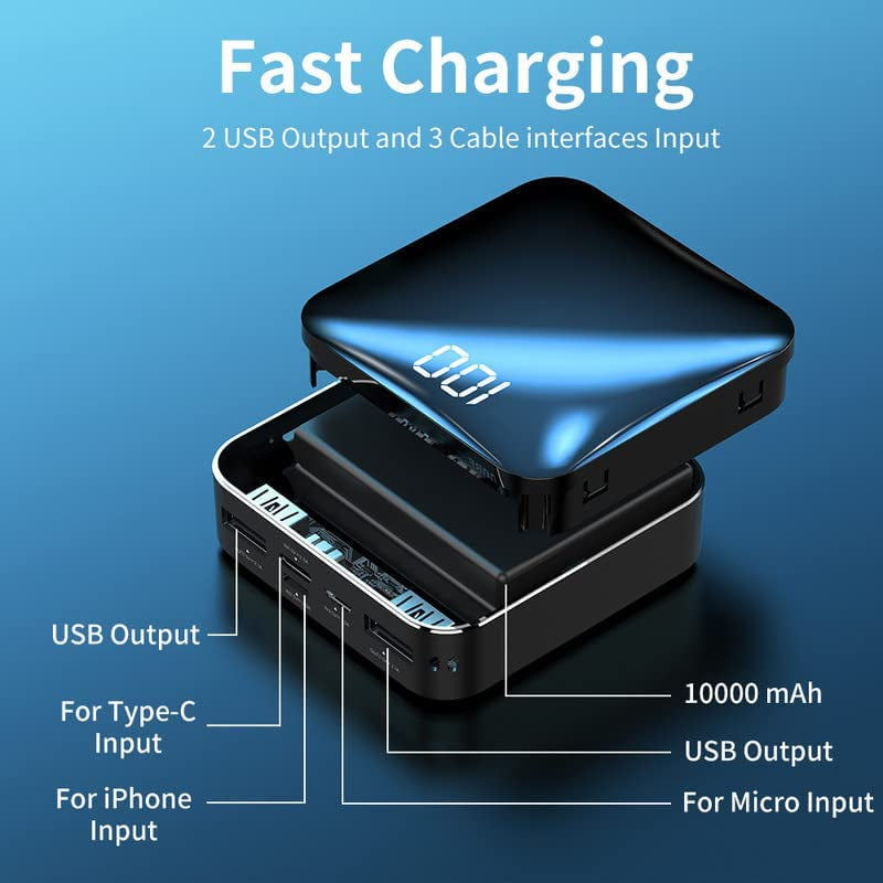 Power Bank the Smallest and Lightest 10000Mah External Battery Ultra-Compact High-Speed Charging Technology Portable Charger for Iphone, Samsung Galaxy and More