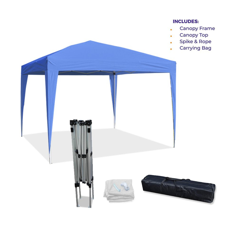 10 X 10 Pop up Canopy Tent, Instant Slant Leg Portable Shade Tent with Carrying Bag, White