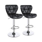 Alden Design Adjustable Midback Faux Leather Bar Stool, Set of 2, Black