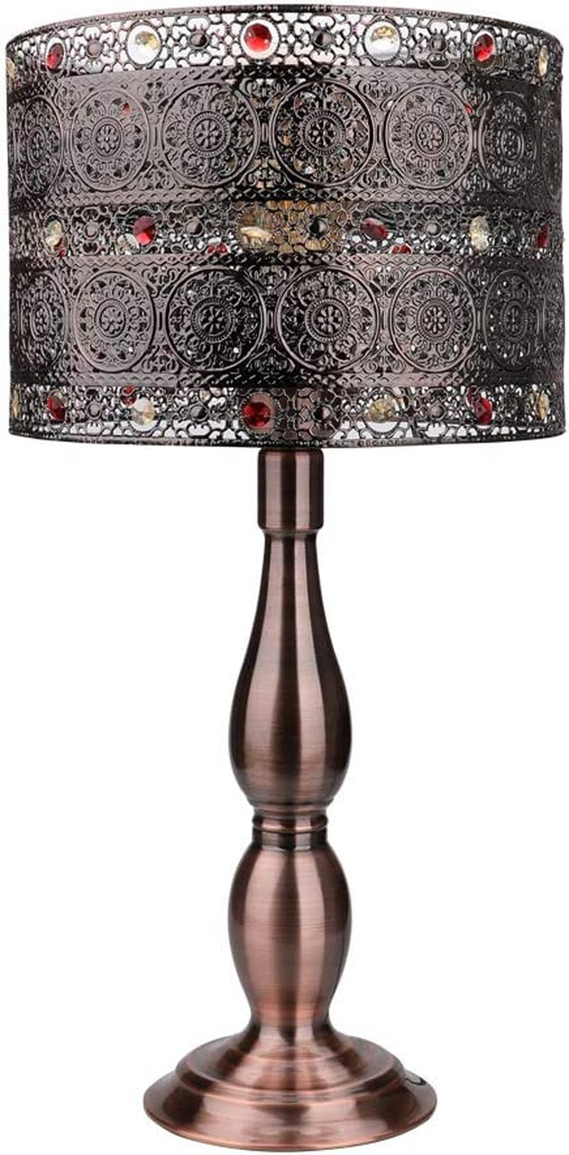 18 Inch Tall DIY Industrial Art Deco Retro Creative All Metal Table Lamps Bedroom,  Large Bronze Baroque Vintage Lights for Living Room
