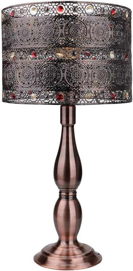 18 Inch Tall DIY Industrial Art Deco Retro Creative All Metal Table Lamps Bedroom,  Large Bronze Baroque Vintage Lights for Living Room
