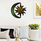 Celestial Themed Metal Wall Decor Metal Wall Art Moon Star Shape Iron Showpiece Metal Wall Decor Ideas Sun Moon Wall Art Celestial Themed Home Yard Wall Decor,11.42*11.42In
