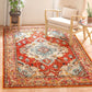 Monaco Collection 8' X 10' Orange Light Blue MNC243H Boho Chic Medallion Distressed Non-Shedding Living Room Bedroom Dining Home Office Area Rug