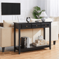 Topeakmart 3-Drawer Wooden Console Table Entryway Table with Storage Shelf Pine Wood Legs, Black