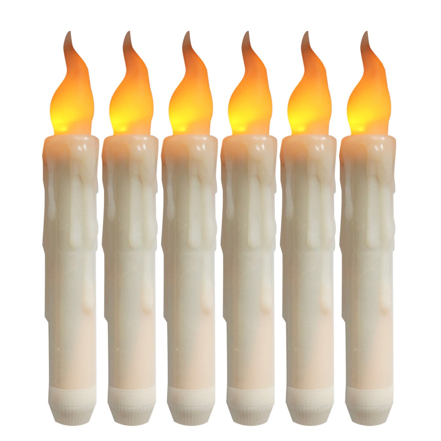 6Pcs 6.7'' Flickering Battery Operated Candlesticks Window LED Flameless Candles
