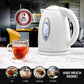 Electric Hot Water Kettle 1.7 Liter with LED Light, 1100 Watt Bpa-Free Portable Tea Maker Fast Heating Element with Auto Shut-Off and Boil Dry Protection, Brew Coffee & Beverage, White KP72W