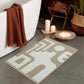 Abstract Geometric Rug 2' X 3' Washable Small Bathroom Rugs Modern Khaki Cotton Woven Door Mat Concise Reversible Carpet for Bedroom Hallway Entryway Laundry Room