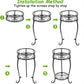 Potted Plant Stand 2 Tier Metal Flower Pot Stand Anti-Rust Heavy Duty Plant Holder Shelf for Home Indoor Outdoor