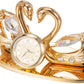 24K Gold Plated Loving Swans Figurine Clock Table Top Ornament for Home Office Desk Bedroom Decor Gift for Valentine'S Day Birthday Mother'S Day Anniversary Christmas Housewarming Present