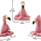 Goodeco Mini Yoga Flamingo Figurine - Whimsical Kawaii Pink Flamingo Desk Decor, 2.4" Tall Set of 3 Fairy Garden Lawn Statues, Flamingo Gifts for Women/Mom/Grandma/Girls,Tiny Gifts for Christmas