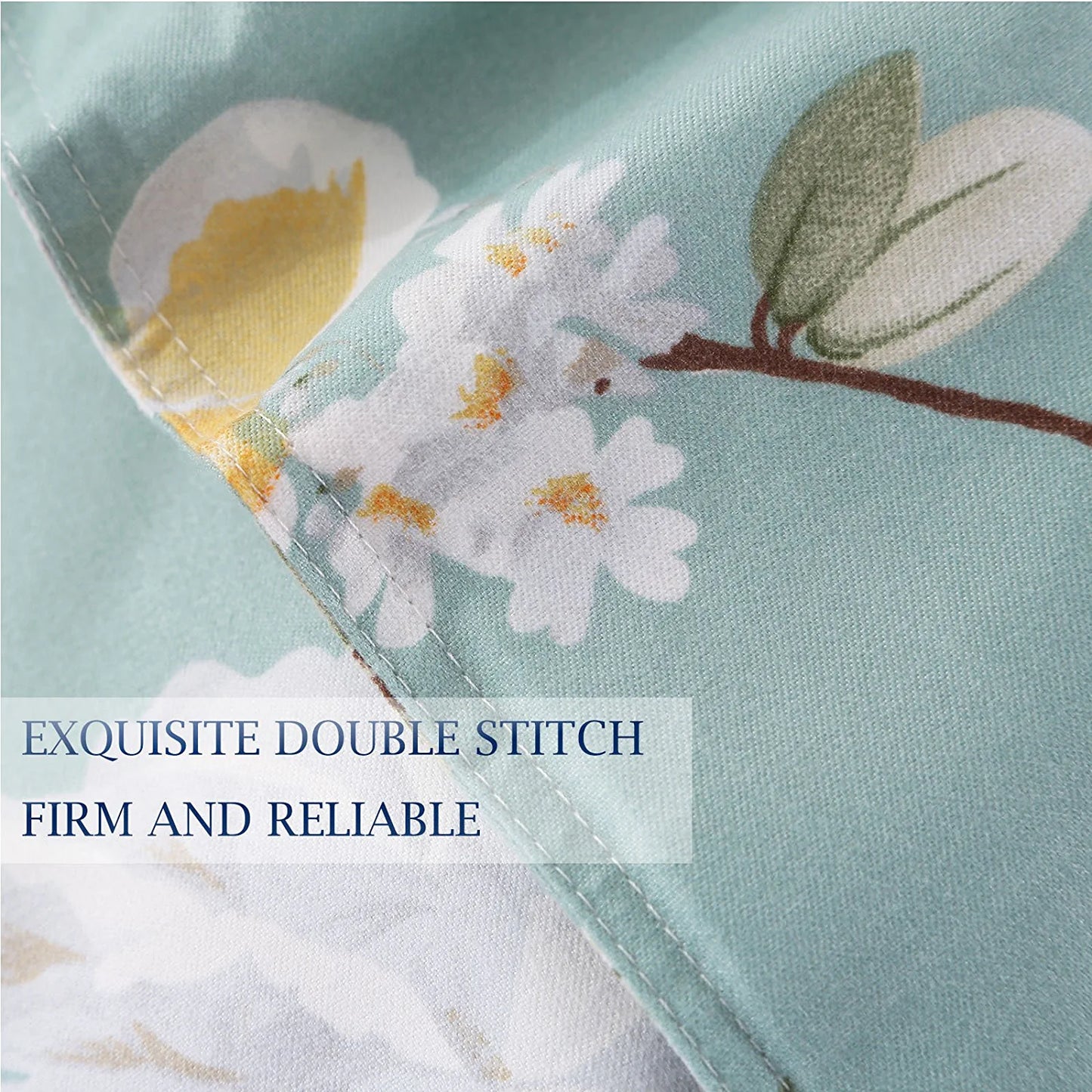 Bedding Duvet Cover Set Queen, 3 Pieces – 800-Thread Floral Microfiber down Comforter Quilt Cover Zipper & Tie for Women & Men’S Bedroom, Luxury Guestroom Decor -Teal