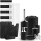 Black Bathroom Accessories Set Complete with Bathroom Rugs Set and Shower Curtain Set, 12 Piece Bathroom Sets with Rugs and Accessories, Shower Curtain with Liner & Hooks, Bath Mat Set