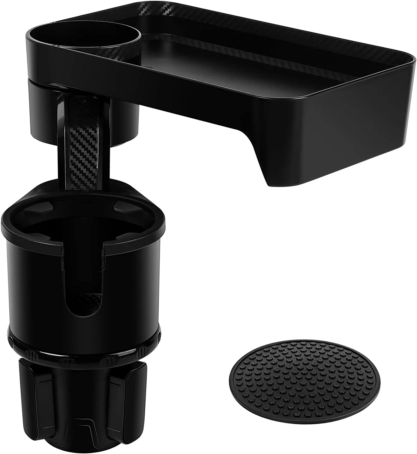 Car Cup Holder Expander Tray New Version  Multifunctional Automotive Cup Attachable Tray with 360°Rotation Detachable Tray Table Adjustable Base, Adapt 16-32Oz Cup/Bottles/Drink