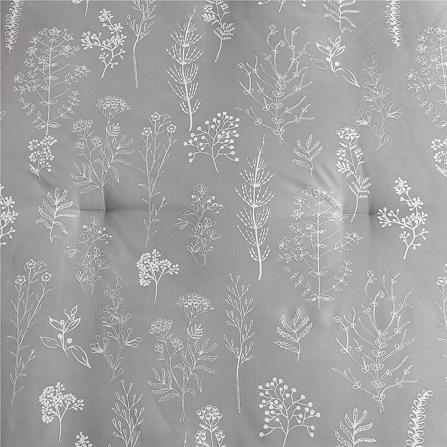 Queen Comforter Set Grey - Cute Floral Bedding Comforter Sets, 3 Pieces Reversible Flowers Botanical Lightweight Soft Bed Set with 2 Pillow Shams