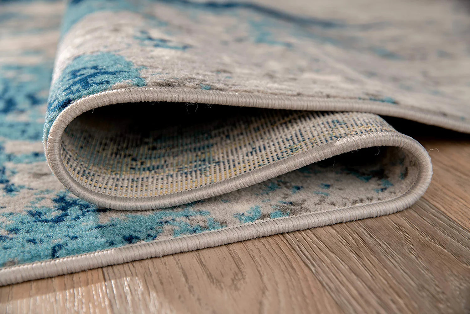 Sky Collection Whimsical Abstract Area Rug 5' X 7' Blue