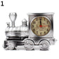 Yesbay Cartoon Locomotive Train Alarm Clock Antique Engine Design Table Desk Decor-Bronze