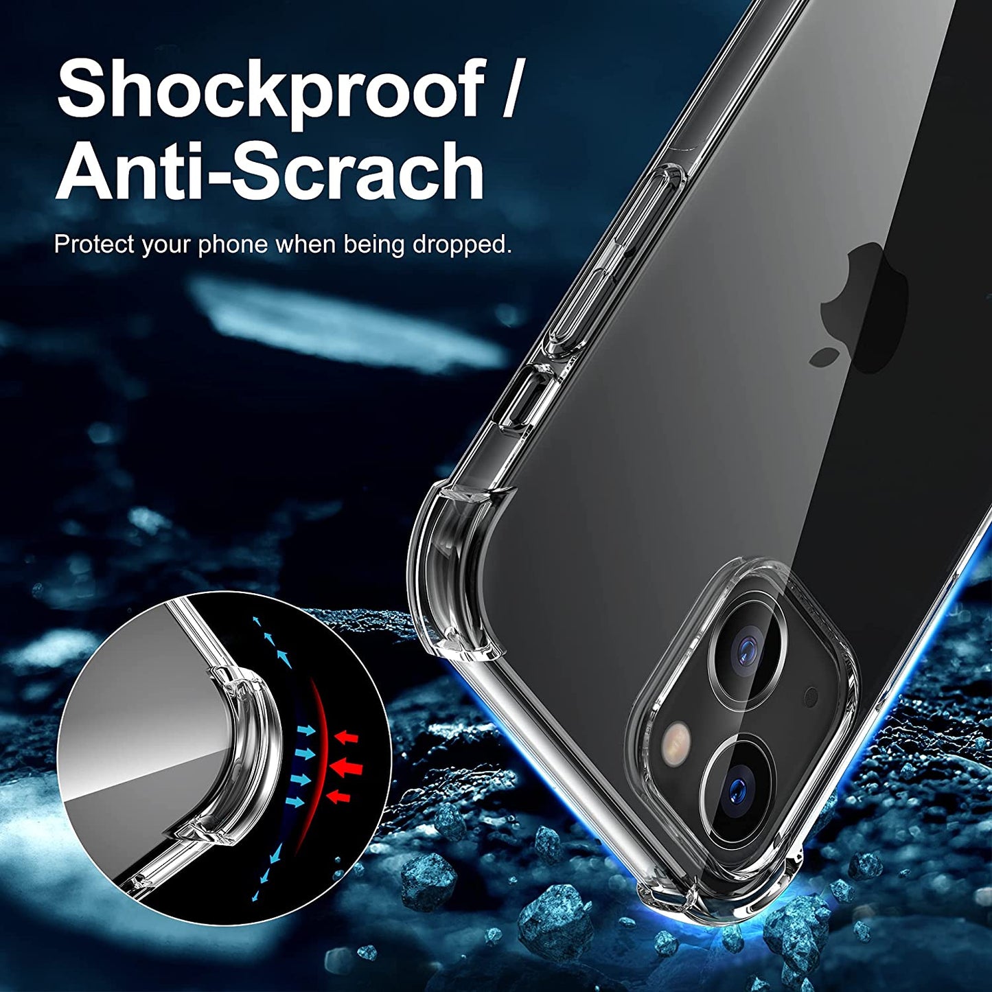 Migeec Compatible with Iphone 13 Clear Case Shockproof Phone Cover Protective Phone Case for Iphone 13, 6.1 Inch