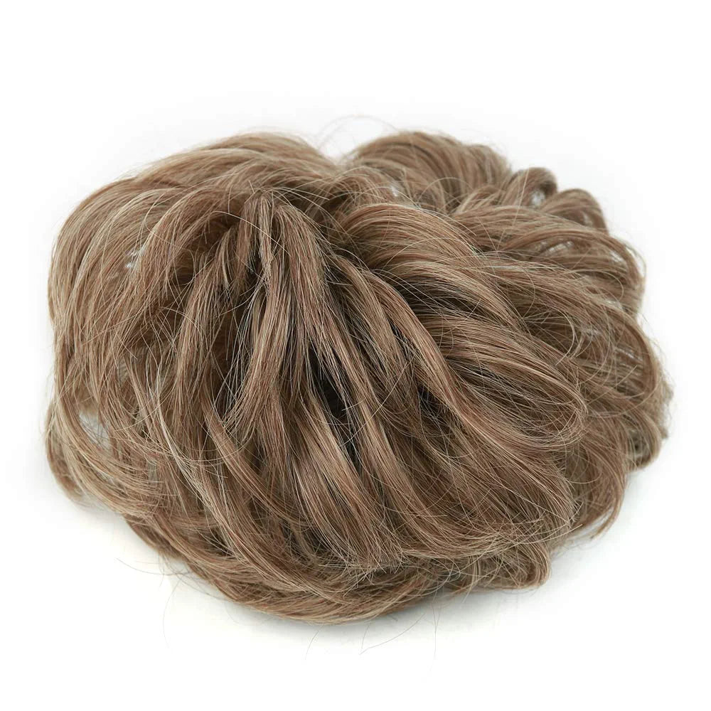 1PCS Messy Hair Bun Hair Scrunchies Extension Curly Wavy Messy Synthetic Chignon for Women Updo Hairpiece