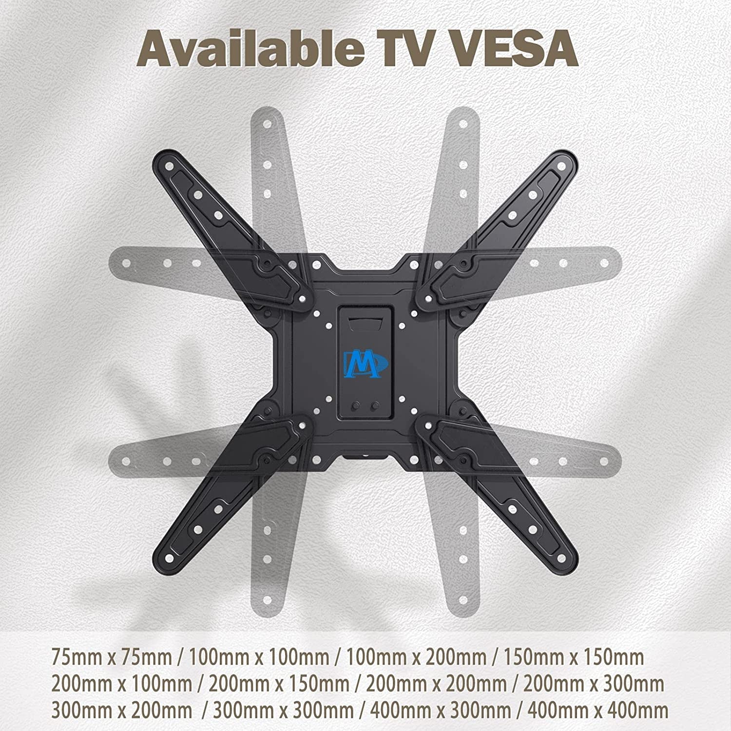 TV Wall Mount for Most 26-55 Inch Tvs, Full Motion TV Mount with Perfect Center Design on Single Stud Articulating Mount Max VESA 400X400Mm up to 77 LBS, Wall Mount TV Bracket MD2413-MX