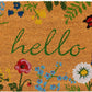 AZ105991729 Floral Hello Doormat, 17" X 29", Multicolor