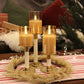 Gold Glass Battery Operated Candles with Remote, Flameless LED Candle Gift Set, Warm White Light, Batteries Included - Set of 3
