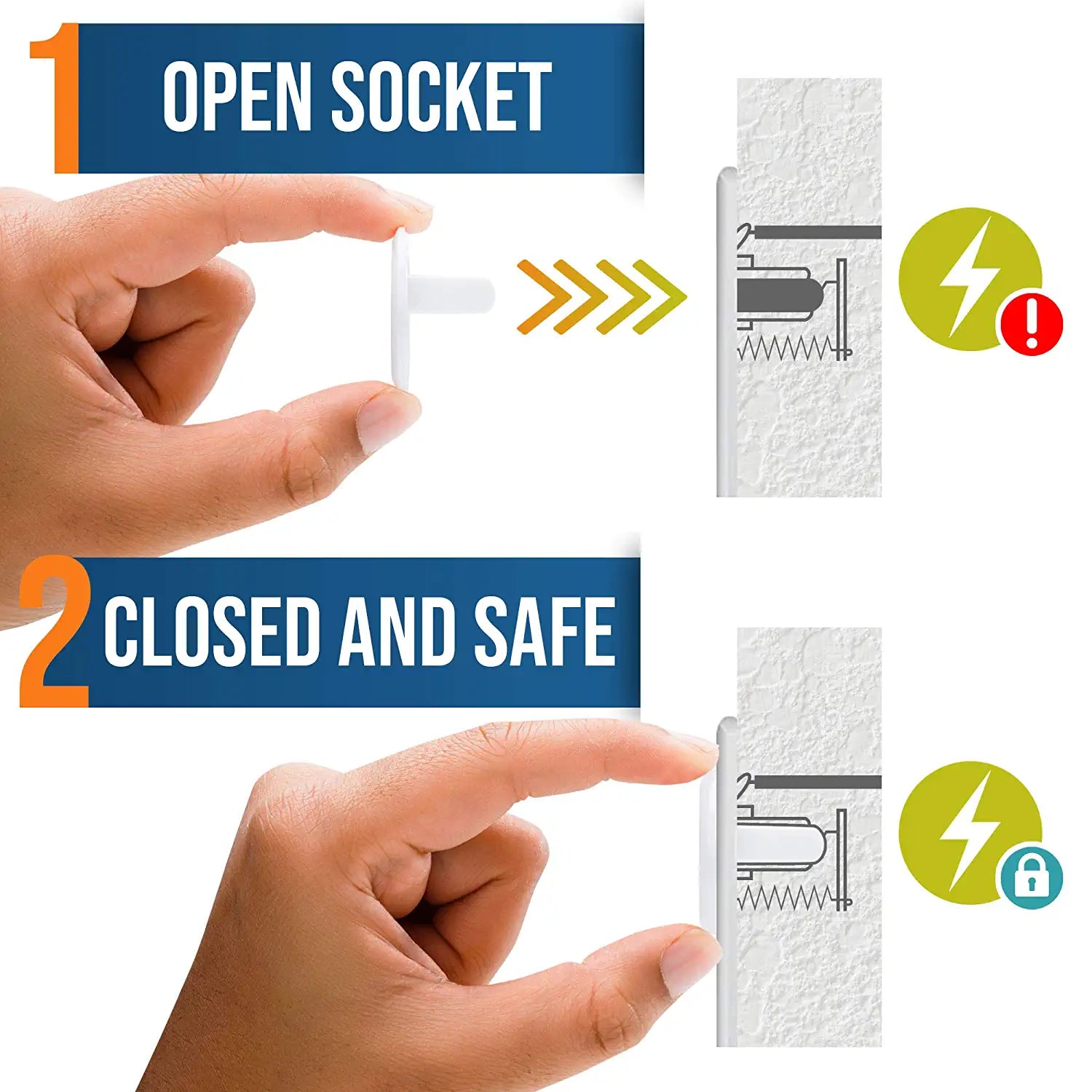 Outlet Covers Baby Proofing (50 Pack) by  | Safe & Secure Electric Plug Protectors | Sturdy Childproof Socket Covers for Home & Office | Easy Installation | Protect Toddlers & Babies | White