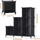 6-Cube Storage Organizer, Closet Organizer Storage Shelf Bookcase Bookshelf with Metal Hammer, Storage Cubes Organizer Cabinet for Kids, Closet, Bedroom, Bathroom, (11.8X11.8X11.8 Inch), Black