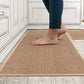 Kitchen Rugs and Mats Washable [2 PCS] Non-Skid Natural Rubber Kitchen Mats for Floor Runner Rugs Set for Kitchen Floor Front of Sink, Hallway, Laundry Room 17"X30"+17"X47" (Oats)