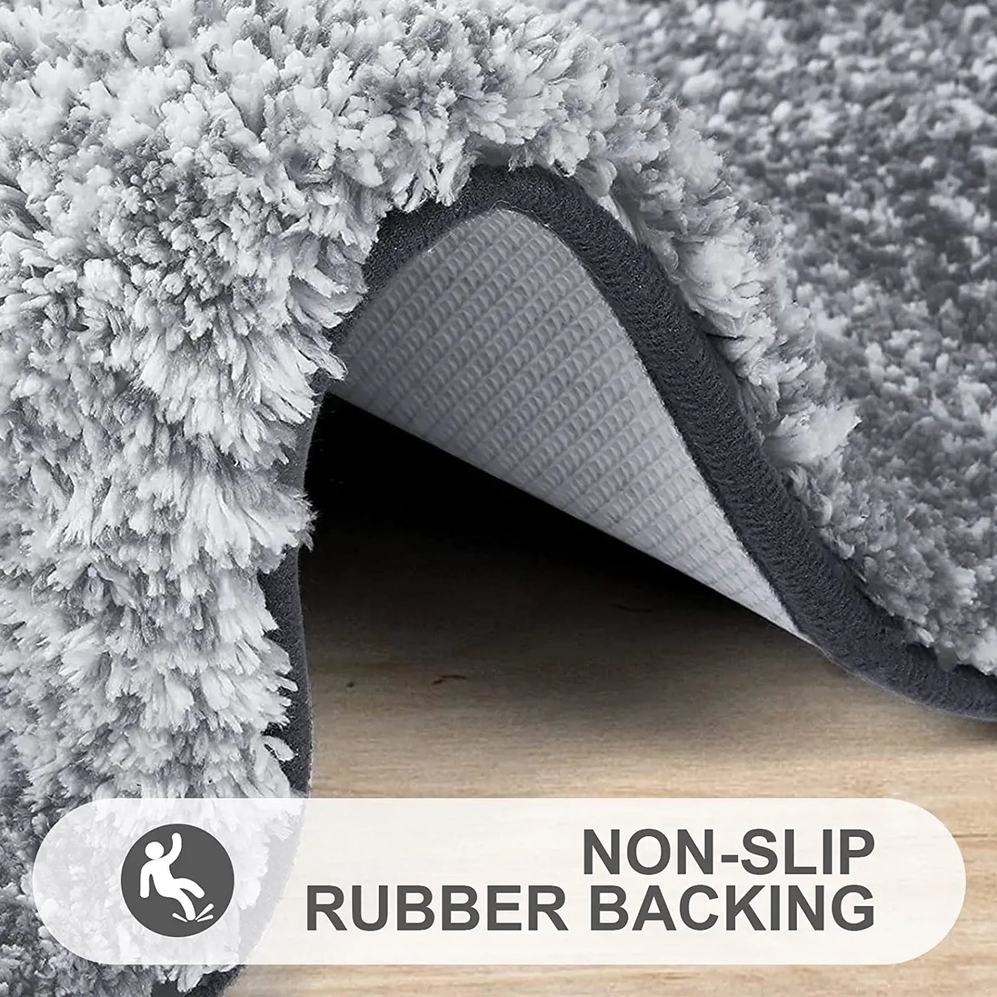 Luxury Bathroom Rug Mat, Extra Soft and Absorbent Microfiber Bath Rugs, Non-Slip Plush Shaggy Bath Carpet Runner, Machine Wash Dry, Bath Mats for Bathroom Floor, Tub and Shower, 20X59, Grey