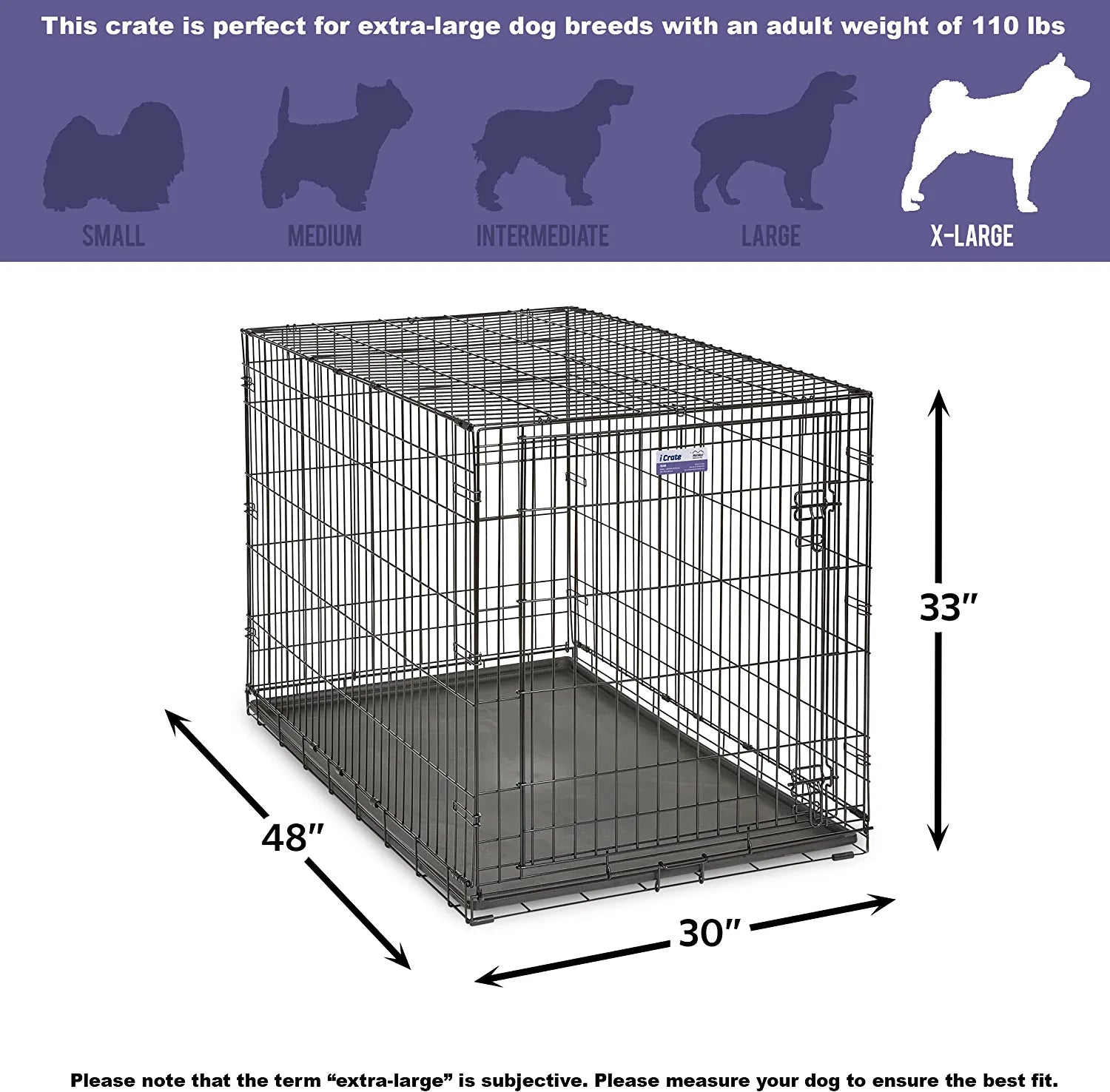 Newly Enhanced Single & Double Door Icrate Dog Crate, Includes Leak-Proof Pan, Floor Protecting Feet, Divider Panel & New Patented Features