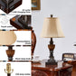 Drawealth Touch Control Traditional Table Lamp Set of 2,3-Way Dimmable Farmhouse Bedside Table Lamps with 2 USB Charging Ports Vintage Rustic Table Lamps for Living Room Bedroom Office Study