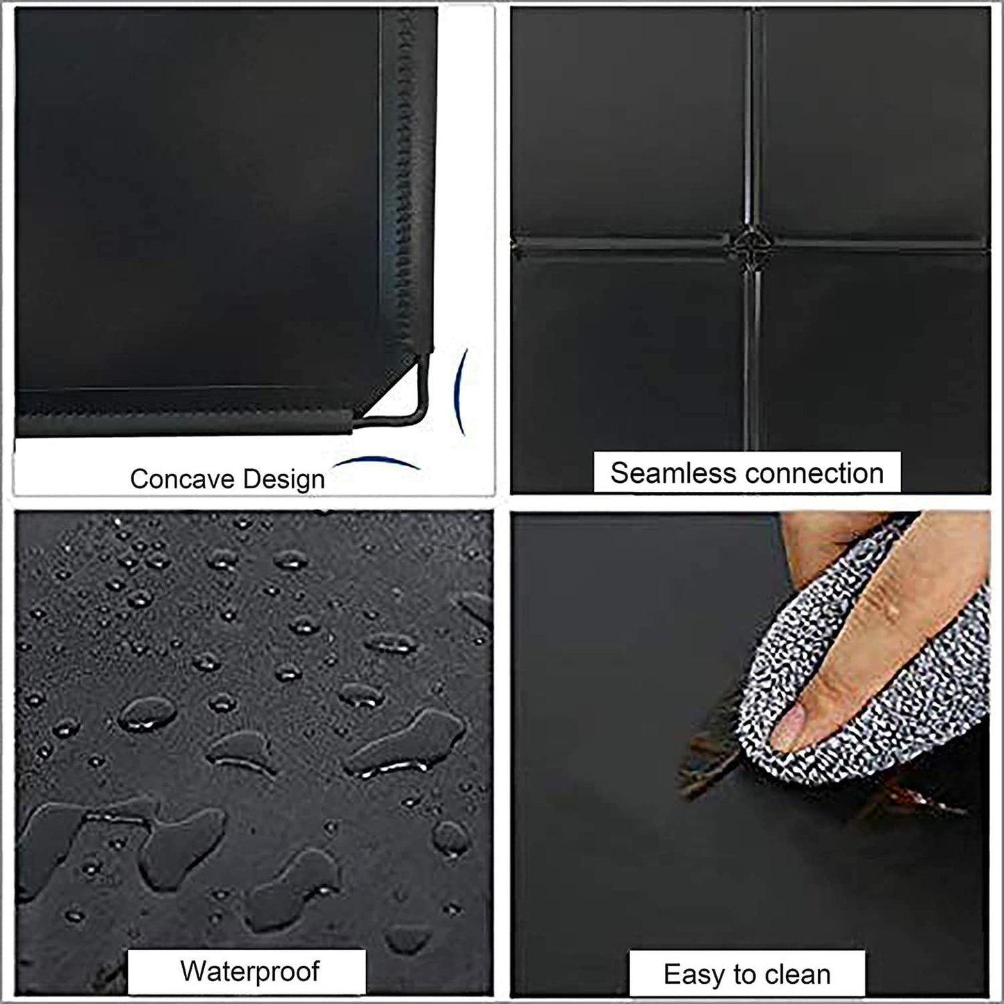 Cube Storage with Doors, 4-Cube Storage Organizer, Plastic Closet Cabinet, Modular Book Shelving Units, Storage Shelves, Ideal for Living Room, Home, Office, 24.8" L X 12.4" W X 24.8" H Black