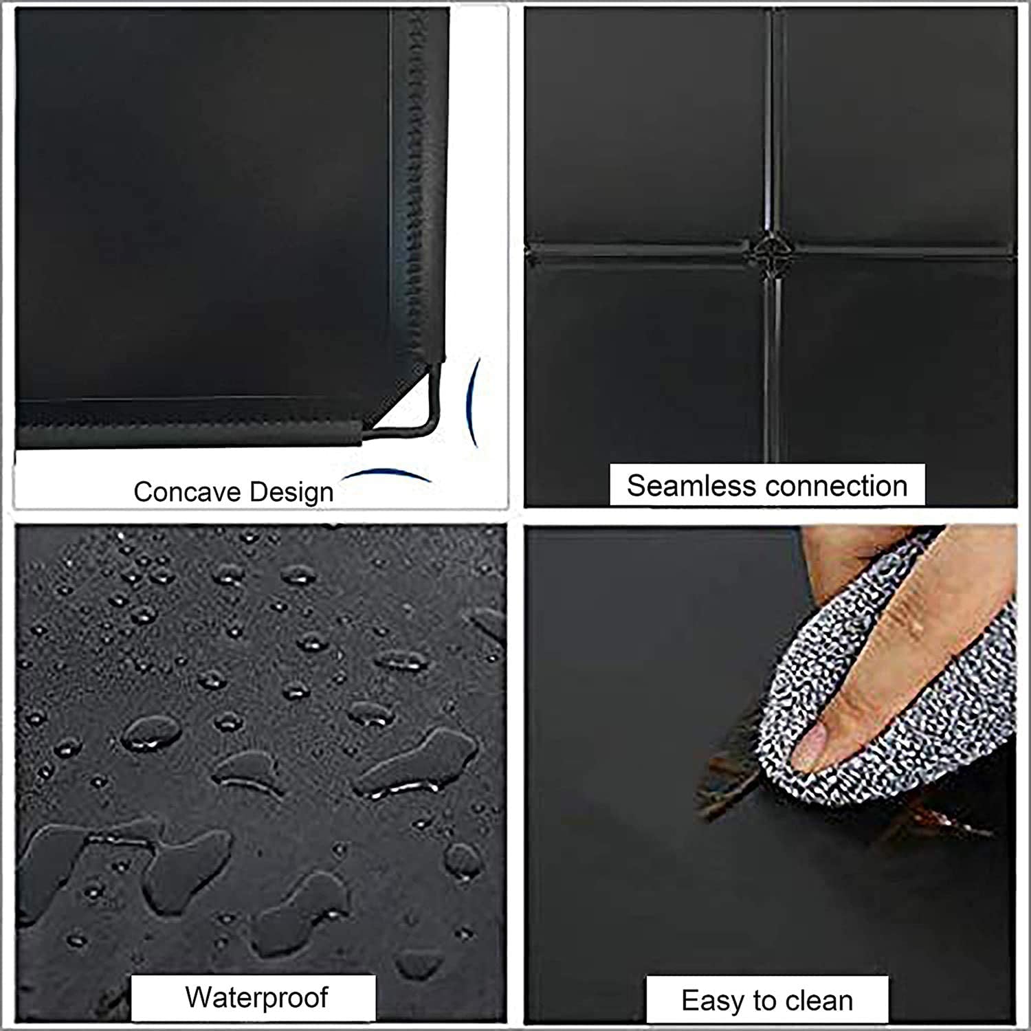 Cube Storage with Doors, 4-Cube Storage Organizer, Plastic Closet Cabinet, Modular Book Shelving Units, Storage Shelves, Ideal for Living Room, Home, Office, 24.8" L X 12.4" W X 24.8" H Black