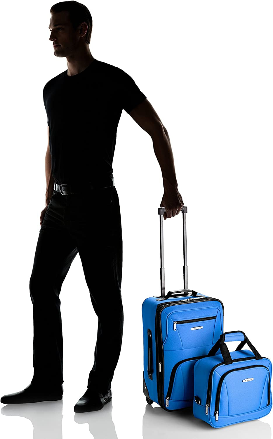 Rockland Fashion Softside Upright Luggage Set, Blue, 2-Piece (14/19)