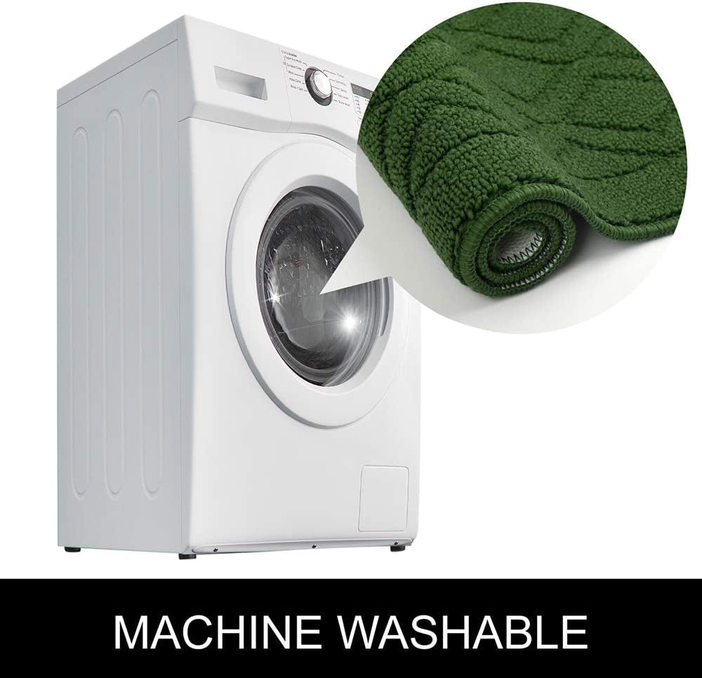 48X20 Inch/30X20 Inch Kitchen Rug Mats Made of 100% Polypropylene 2 Pieces Soft Kitchen Mat Specialized in anti Slippery and Machine Washable (Green)