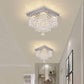 Modern Crystal Chandeliers Flush Mount Ceiling Light Lamp,Mini Square Flush Mount Ceiling Light Fixture Diameter 9.84 Inch Height 11.8 Inch, 4 Lights