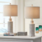 3-Way Dimmable Touch Control Table Lamp Set of 2 with Dual USB Charging Ports for Bedroom Living Room Vintage Rustic Farmhouse Traditional Nightstand Bedside Lamps(Bulbs Included)