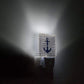 LED Plug-In Night Light Auto Dusk to Dawn Sensor Decor Nautical Navy Blue Anchor Lamp for Bedroom,Bathroom,Kitchen,Hallway,Stairs,Hallway Retro Wooden Texture
