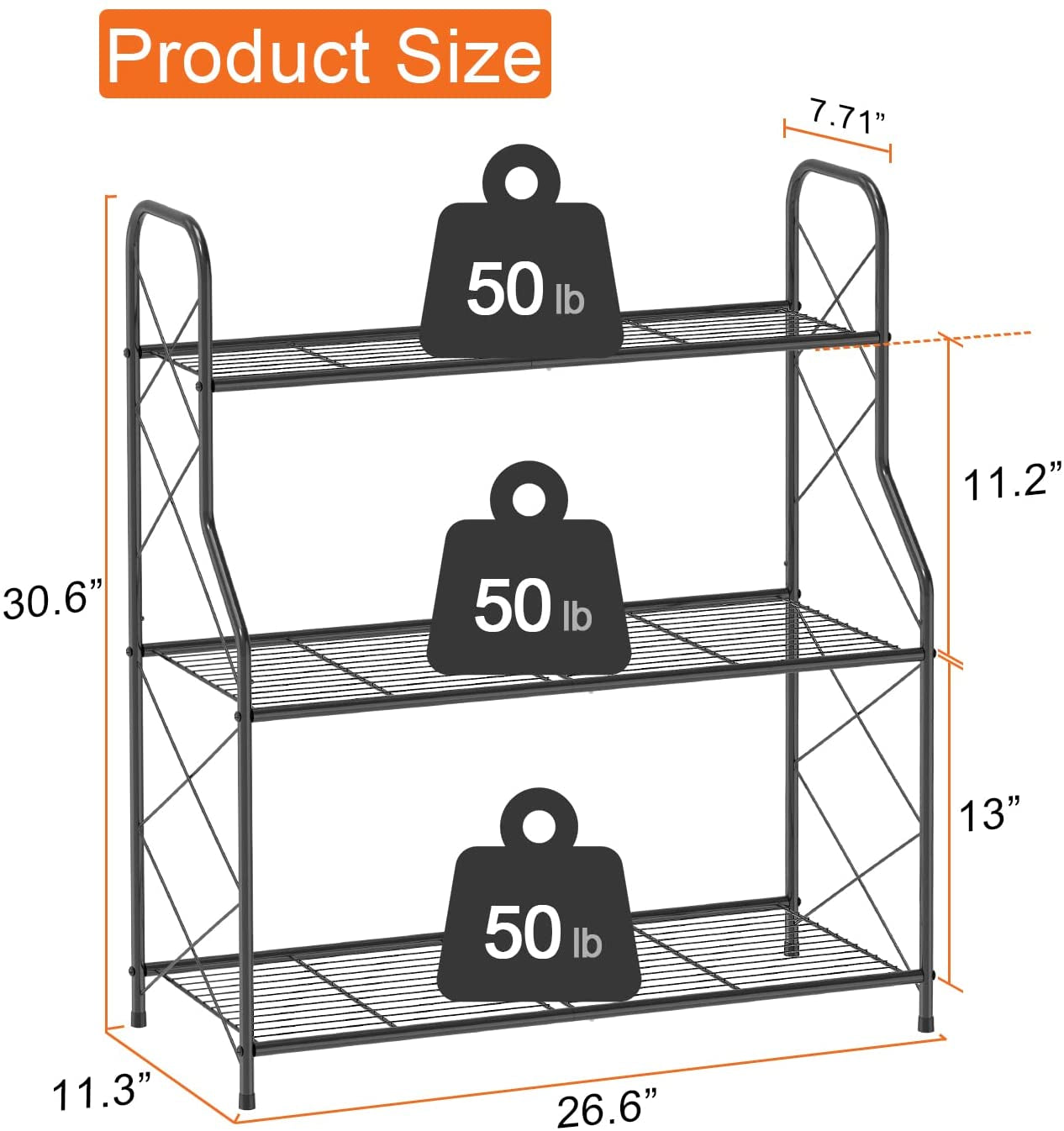 Plant Stand Rack 3 Tier Indoor Outdoor Multiple Holder Shelf,Black