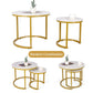 Amzdeal Modern Round Nesting Coffee Table,Set of 2, Marble