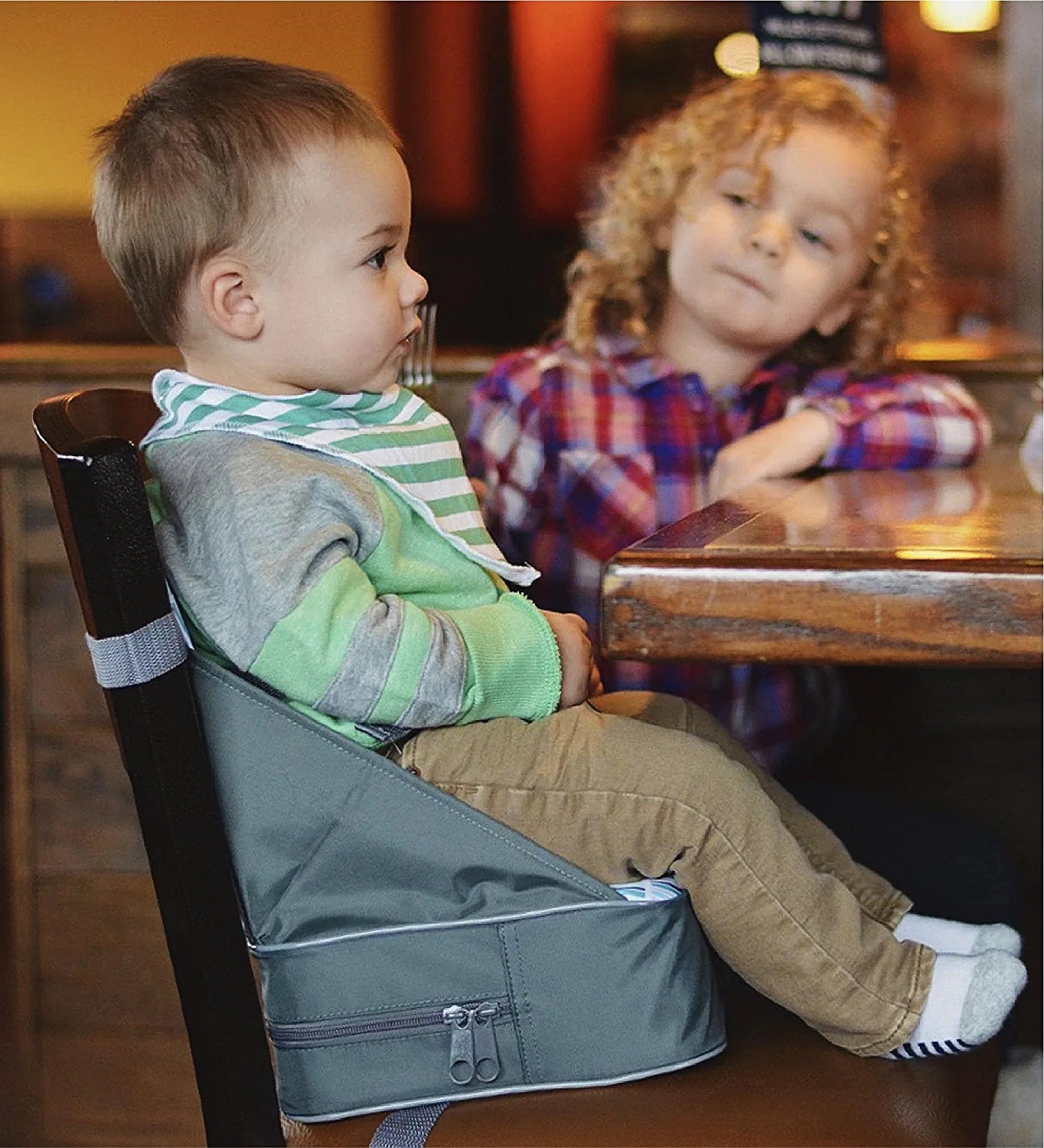 Easy Go Safety Lightweight High Chair Booster Seat, Great for Travel, Blue
