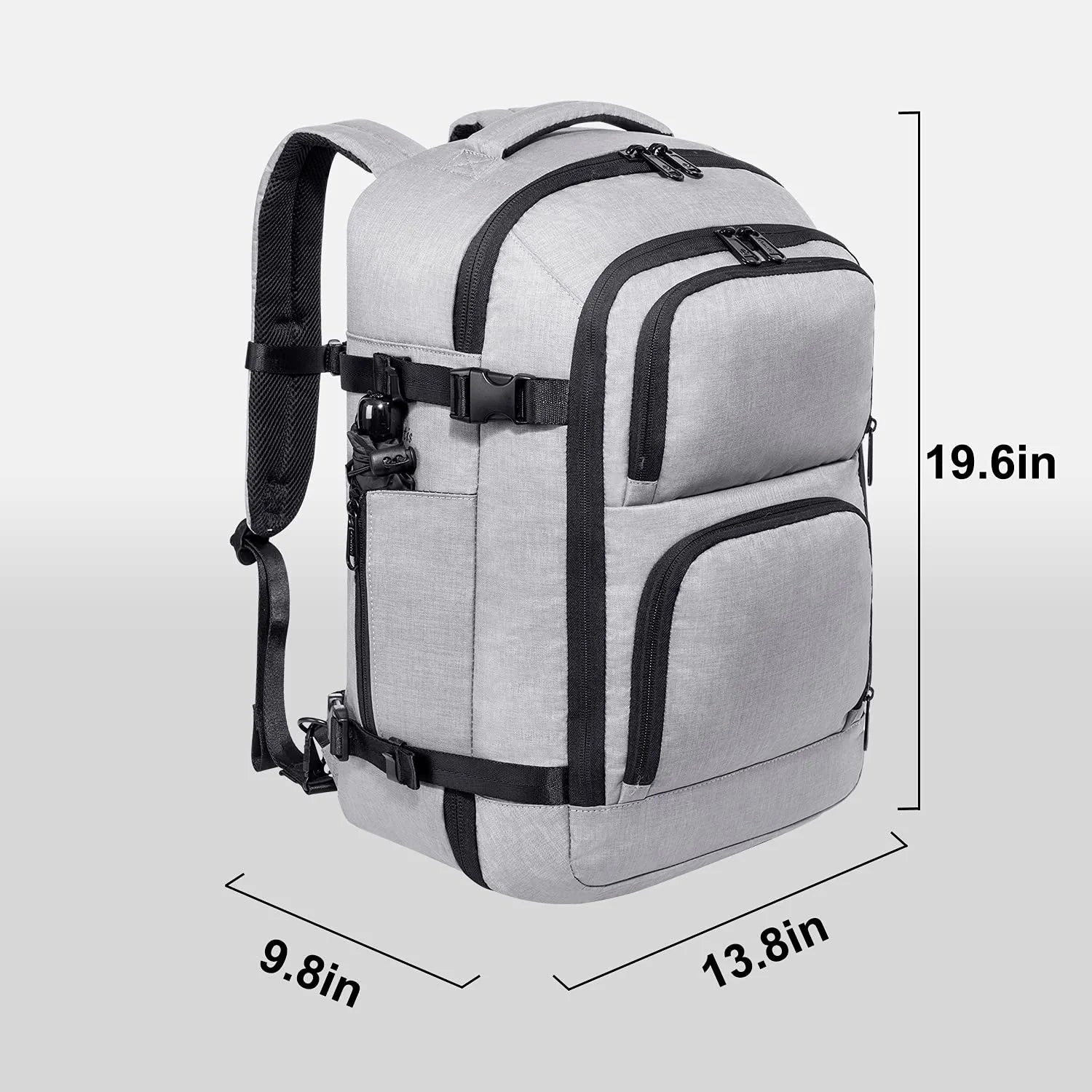 40L Travel Laptop Backpack for Men Women, Fit 17 Inch Notebook, Carry on Flight Approved Suitcase Backpack, Water Resistant Weekender Overnight Daypack, Grey