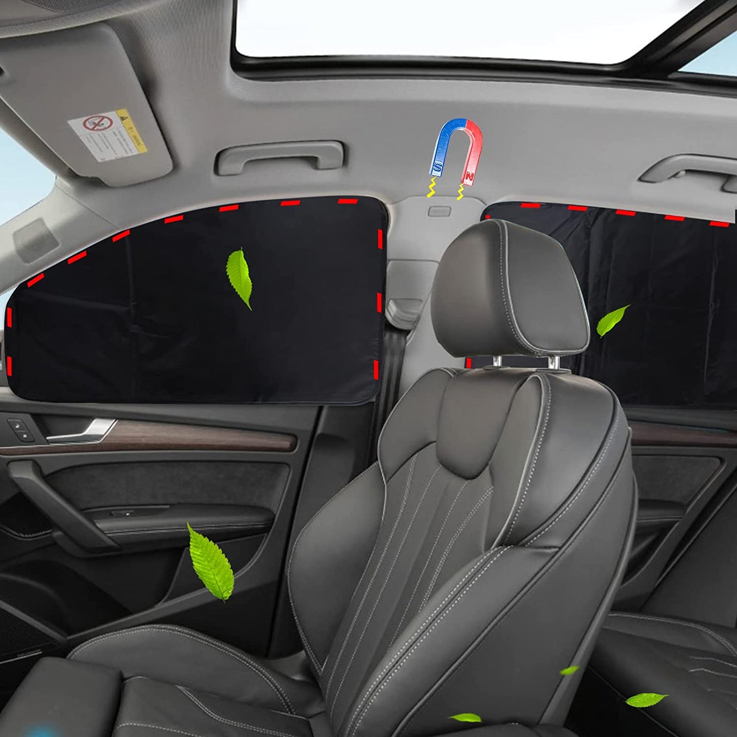 Car Window Shades - 4 Pcs Side Window Sun Shade Interior Sun Protection Curtains Magnetic Retractable Fordable Car Window Screen Auto Accessories