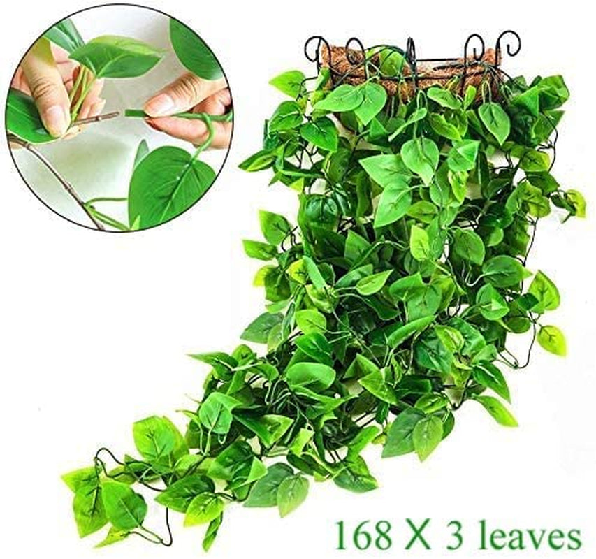 3Pcs Artificial Hanging Plants, 3.6Ft Fake Hanging Plant, Fake Ivy Vine for Wall House Room Indoor Outdoor Decoration (No Baskets)