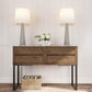 Lavish Home Table Lamps Set of 2 Contemporary Hammered-Look Glass for Bedroom, Living Room, Office with Energy-Efficient LED Bulbs