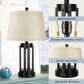 Table Lamps Set of 2 with USB Ports, 3-Way Dimmable Farmhouse Touch Lamps, Bedside Lamp for Bedroom with AC Outlet, Modern Black Nightstand Lamps Desk Lamp for Living Room Reading, Bulbs Included